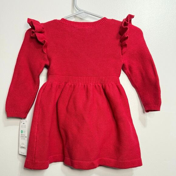 Carter’s 6 Month Red Knit Dress - Picture 2 of 3